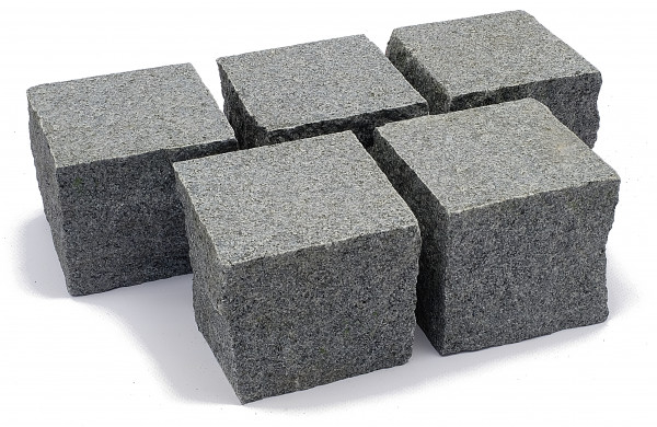 Granit Edelpflaster anthrazit 9/9/8 cm Oberfläche geflammt