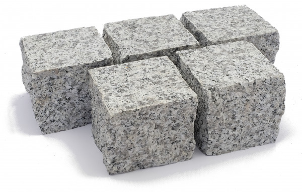 Granit Edelpflaster grau 9/9/8 cm Oberfläche geflammt