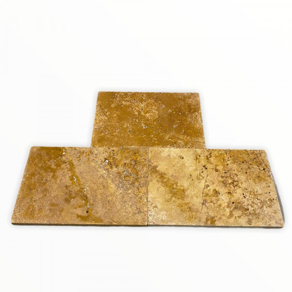 Travertinplatten - Gold getrommelt 60x40x3 cm